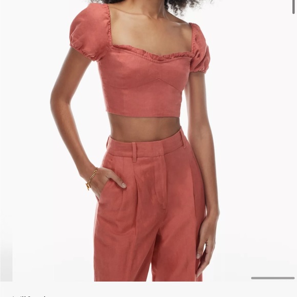 BNWT Wilfred Wander Linen Bustier Blouse Top sold out Black size small - Picture 4 of 6